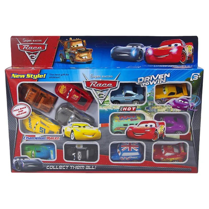 NNEOBA Disney Pixar Cars Lightning McQueen Toy Set (12Pcs)-3