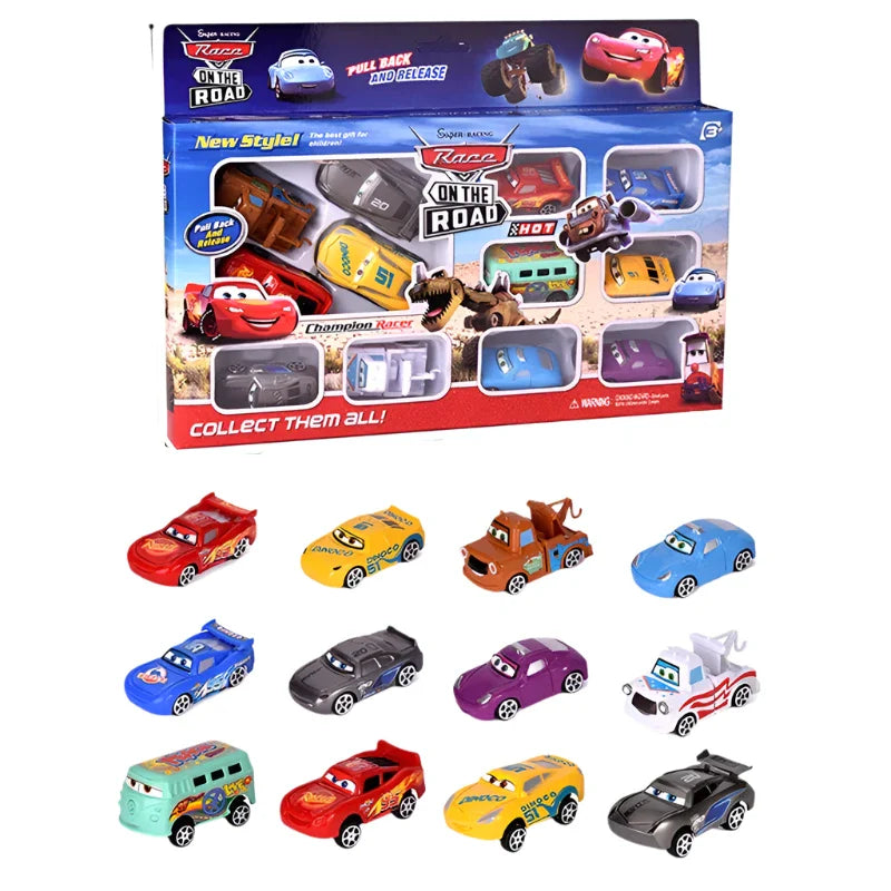 NNEOBA Disney Pixar Cars Lightning McQueen Toy Set (12Pcs)-0