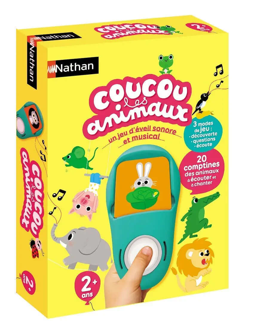 Nathan - Cuckoo Animals, Interactive Sound and Musical Awakening Game, Educational Game, Electronic Cards, Discover Animals in Song Through 20 Rhymes, 2 Year Old Children's Toy Jouets enfants
