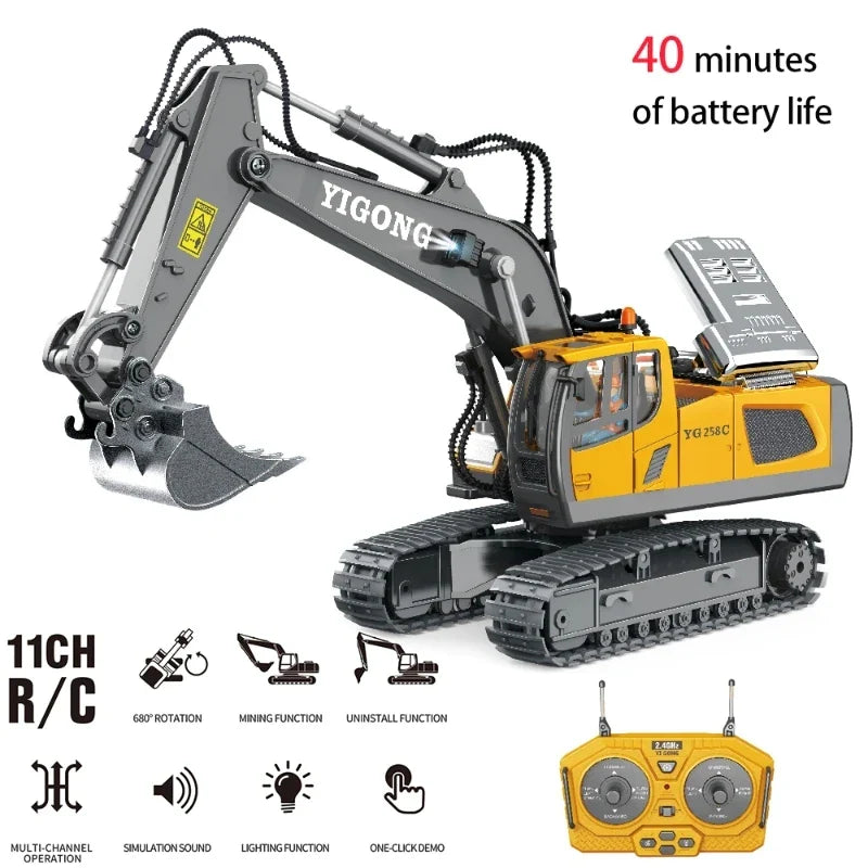 NNEOBA 2.4G Remote Control Excavator Truck-3