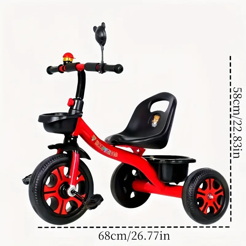 3-Wheel Kids Red Tricycle Stainless Steel Bike-3