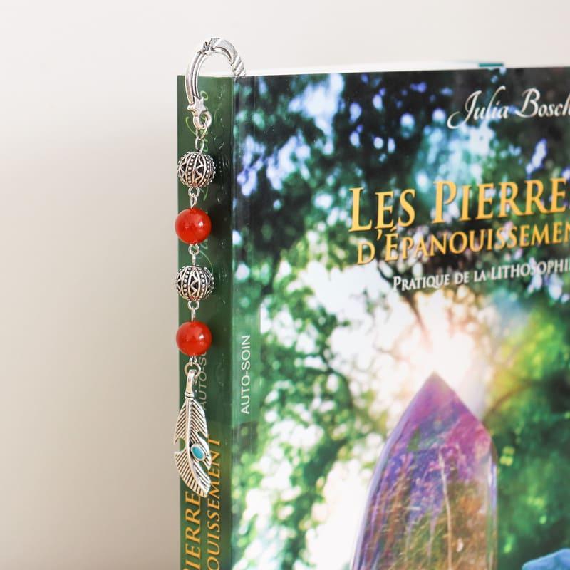 Rigid bookmark in fine stone - Carnelian-0